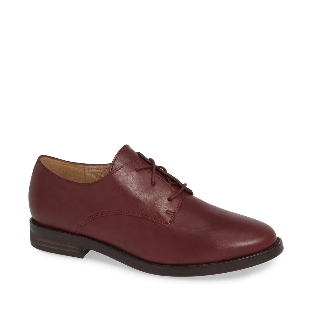 Eileen Fisher Maroon Milo Oxford Leather Shoes size 8.5